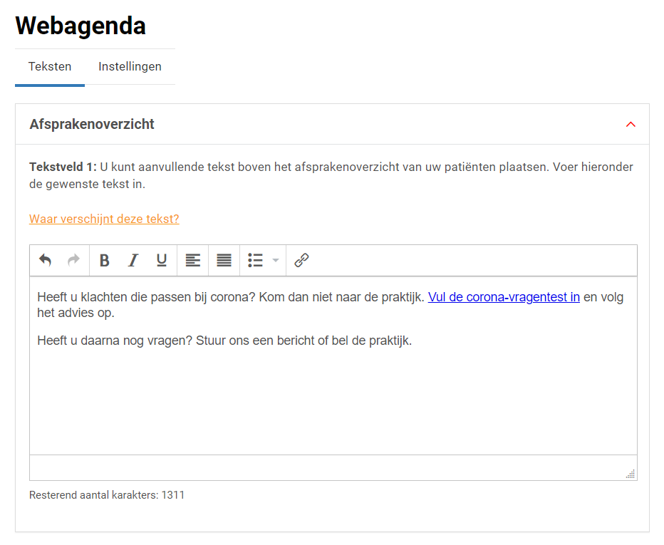 Screenshot webagenda